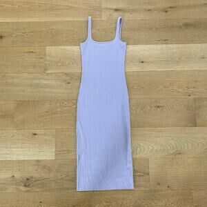 Bandier - Wesley Essex Ribbed Square Neck Tank Midi dress in Thistle